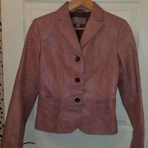 Ann Taylor women’s genuine leather jacket / blazer - Size 4 - Color - Dusty Rose